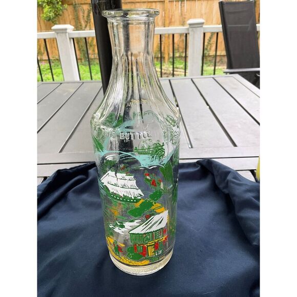 Vintage Painted Glass Decanter Prohibition Era - Picture 1 of 7